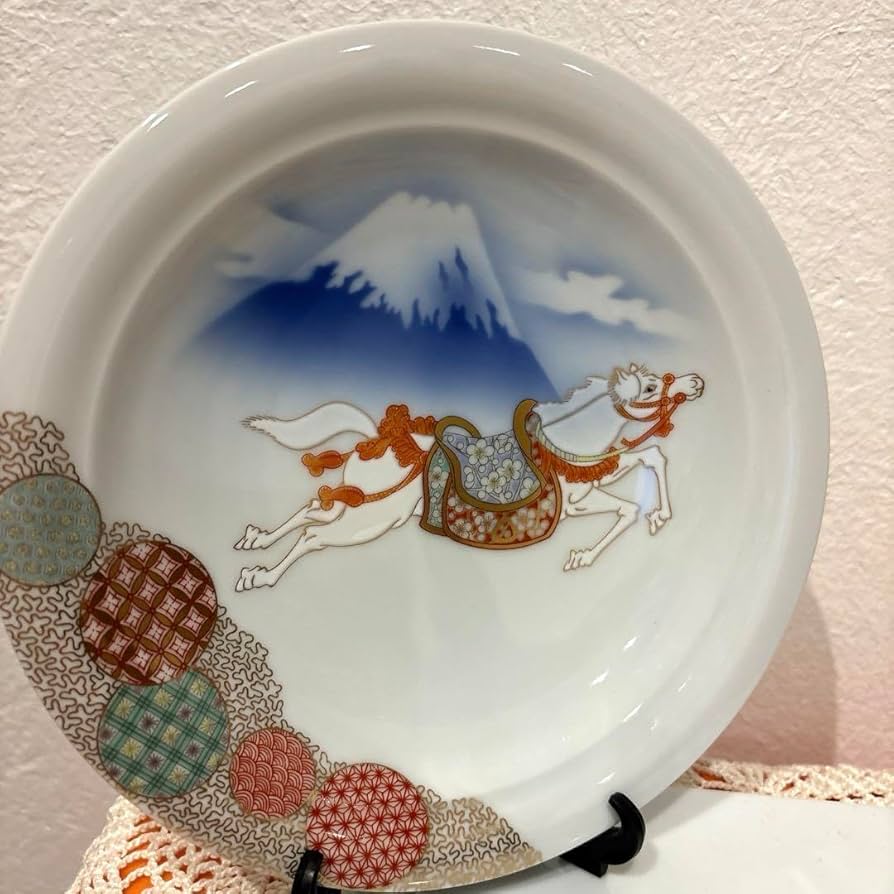 1701  深川製磁　富士山　花型皿3客　丸皿5客 1701 深川製磁 富士山 花型皿3客 丸皿5客